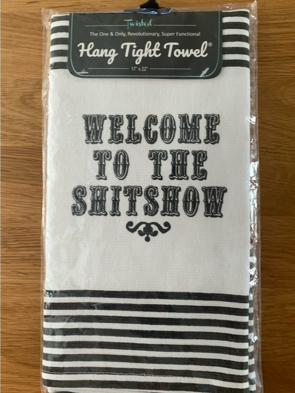Twisted Hang Tight Towel - White & Black "Welcome to the Shitshow"